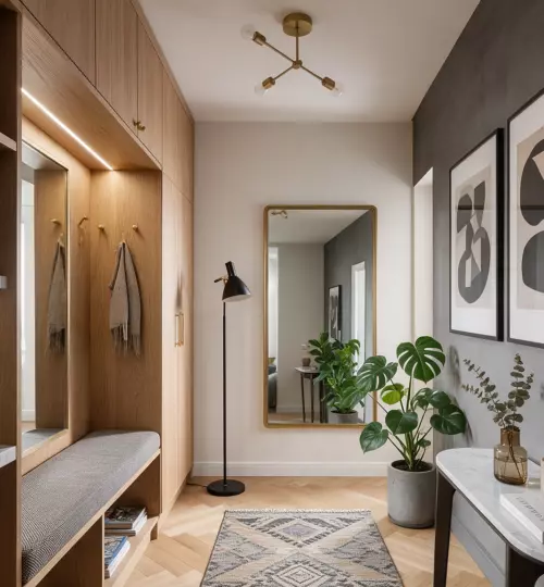 Design interior Wood Scandi style (apartament în Chișinău, Centru)