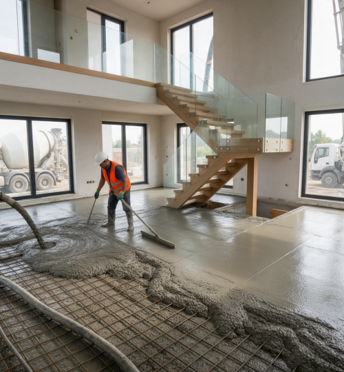 Șape de podea mecanizate în Duplex  380 mp, str. Gherman Pântea, or. Chișinău
